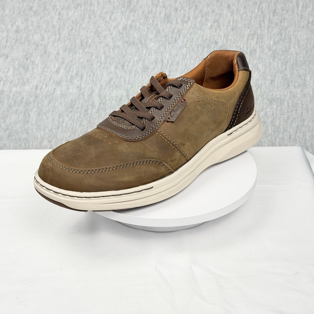 Clarks Craftwell Lace Beeswax Leather Mens 9.5 Wide Brown Sneakers 26184701 - Picture 2 of 12